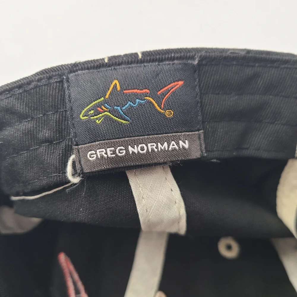 Greg Norman Hat Adjustable Black Golf‎ Shark Logo Casual Wear Cotton Dad Men
